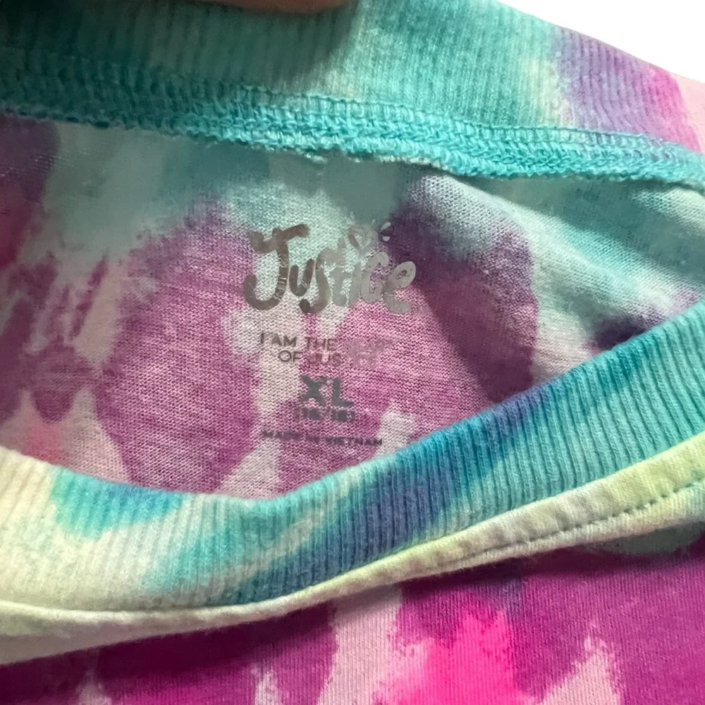 Justice Girls XL (16/18) Colorful Tie-Dye Tee Shirt